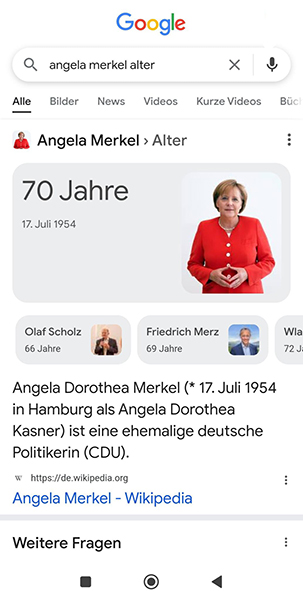 So funktioniert Google: Ergebnis direkt in den Google Suchergebnissen