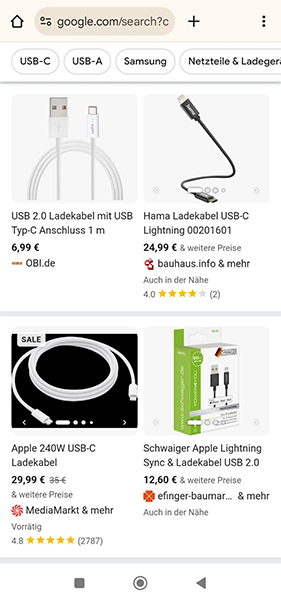 So funktioniert Google: Produktergebnisse in den Google Suchergebnissen
