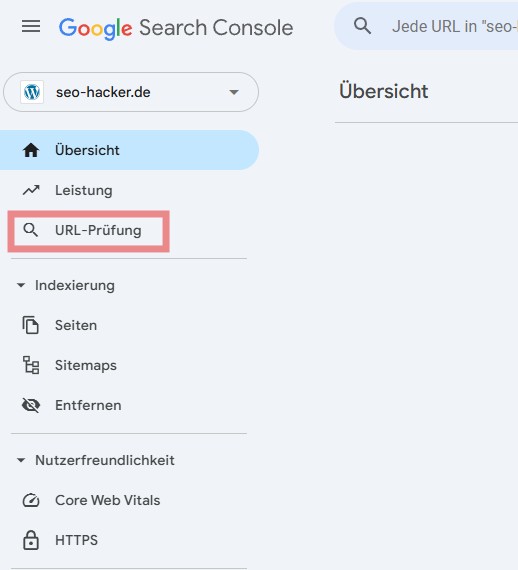 Google Search console Schritt 3