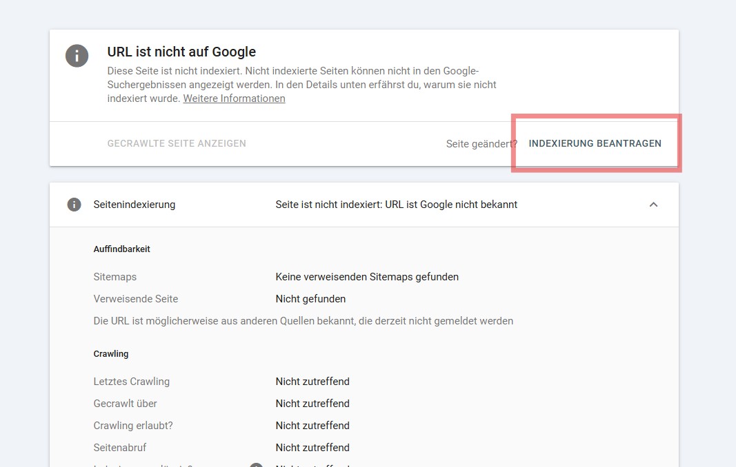 Google Search console Schritt 5